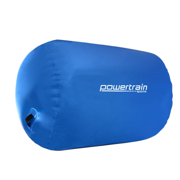 Powertrain Sports Inflatable Gymnastics Air Barrel Exercise Roller 120 x 75cm - Blue Powertrain