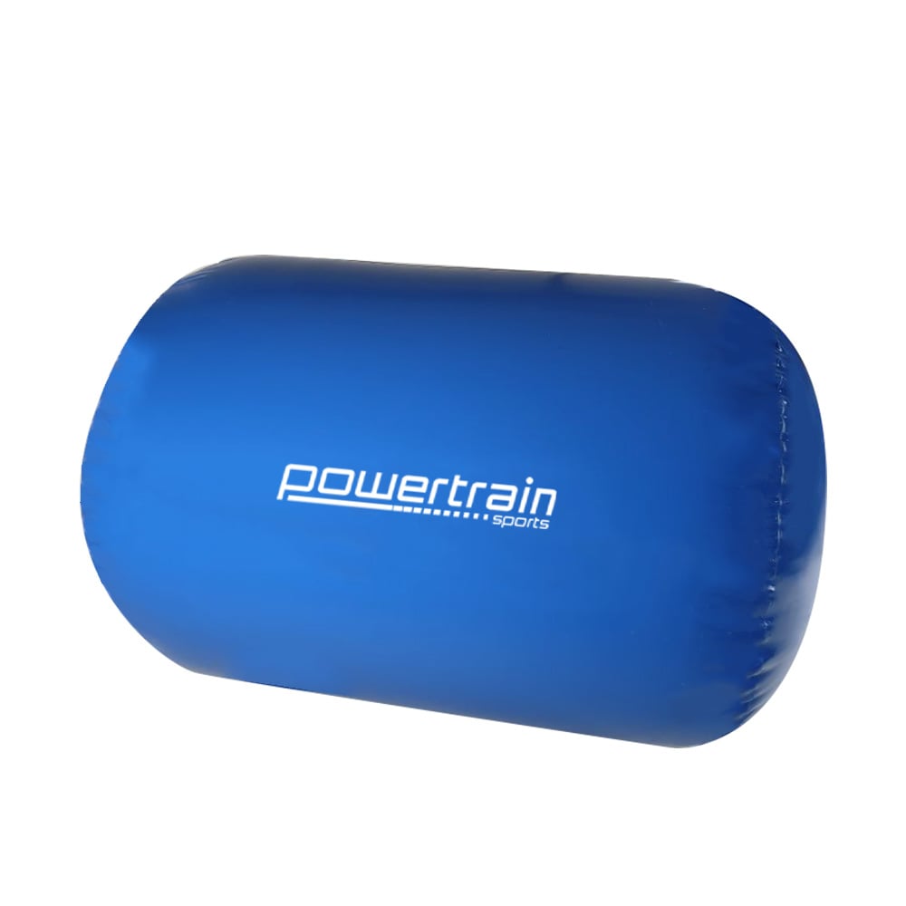 Powertrain Sports Inflatable Gymnastics Air Barrel Exercise Roller 120 x 75cm - Blue Powertrain