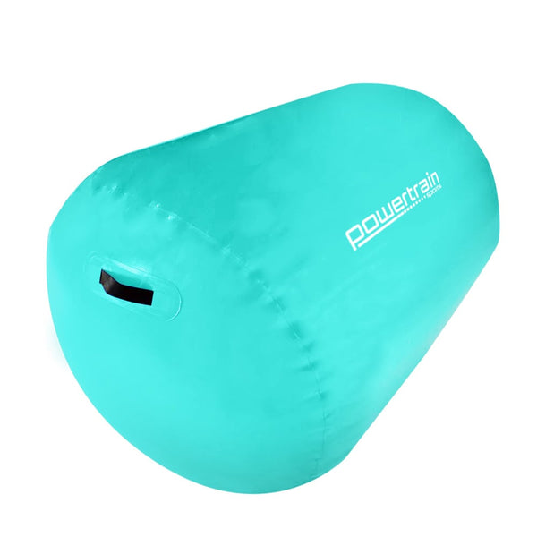Powertrain Sports Inflatable Gymnastics Air Barrel Exercise Roller 120 x 75cm - Green Kahuna