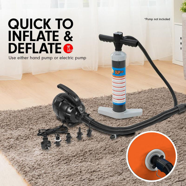 Powertrain Sports Inflatable Gymnastics Air Barrel Exercise Roller 120 x 75cm - Orange Powertrain