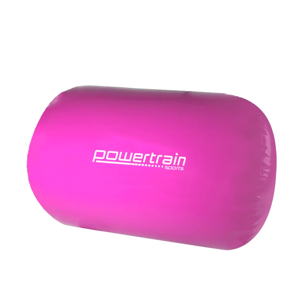 Powertrain Sports Inflatable Gymnastics Air Barrel Exercise Roller 120 x 75cm - Pink Powertrain
