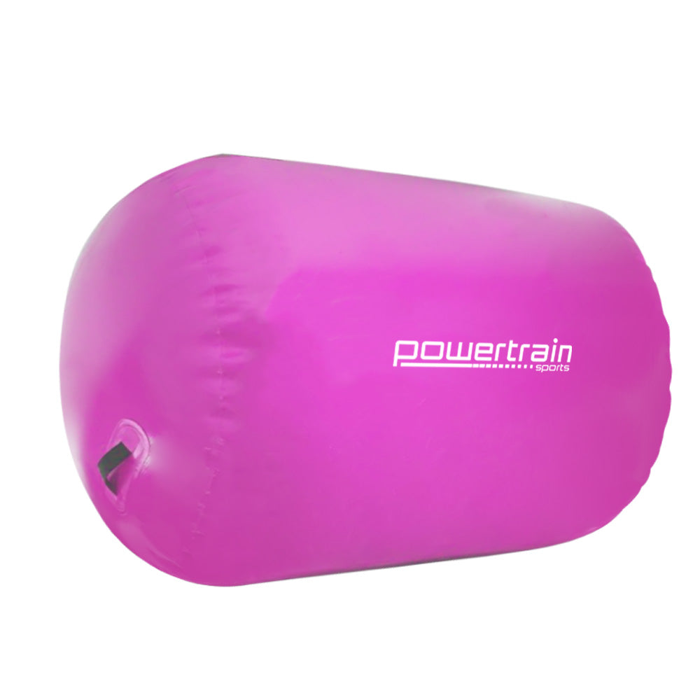 Powertrain Sports Inflatable Gymnastics Air Barrel Exercise Roller 120 x 75cm - Pink Powertrain