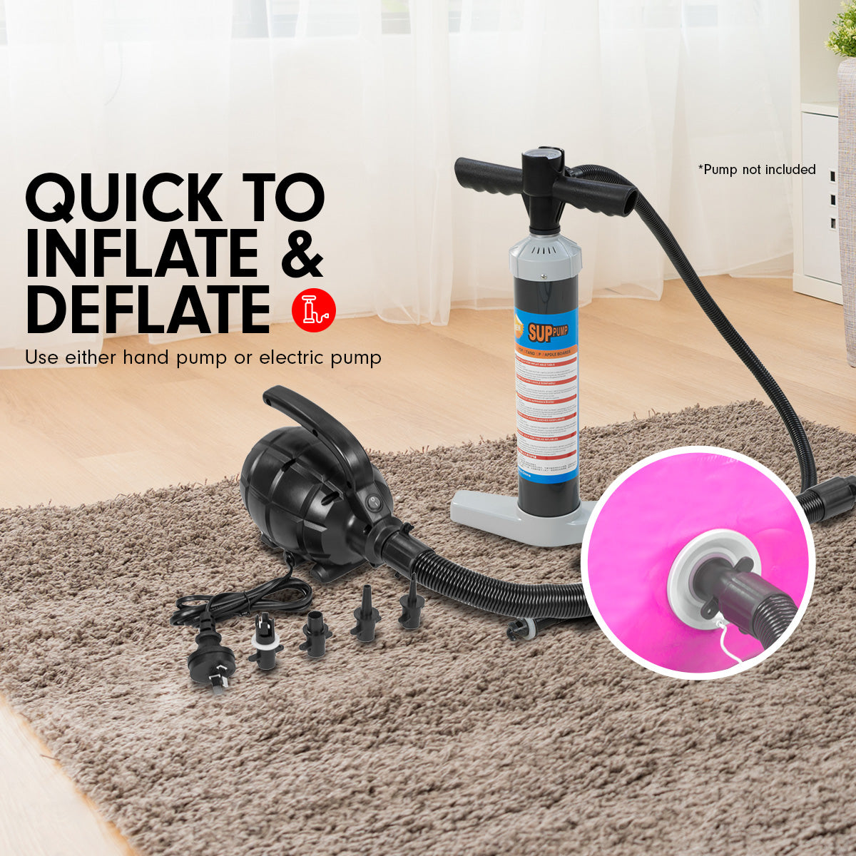 Powertrain Sports Inflatable Gymnastics Air Barrel Exercise Roller 120 x 75cm - Pink Powertrain