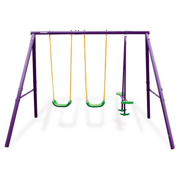 Kahuna Kids 4-Seater Swing Set Purple Green Kahuna