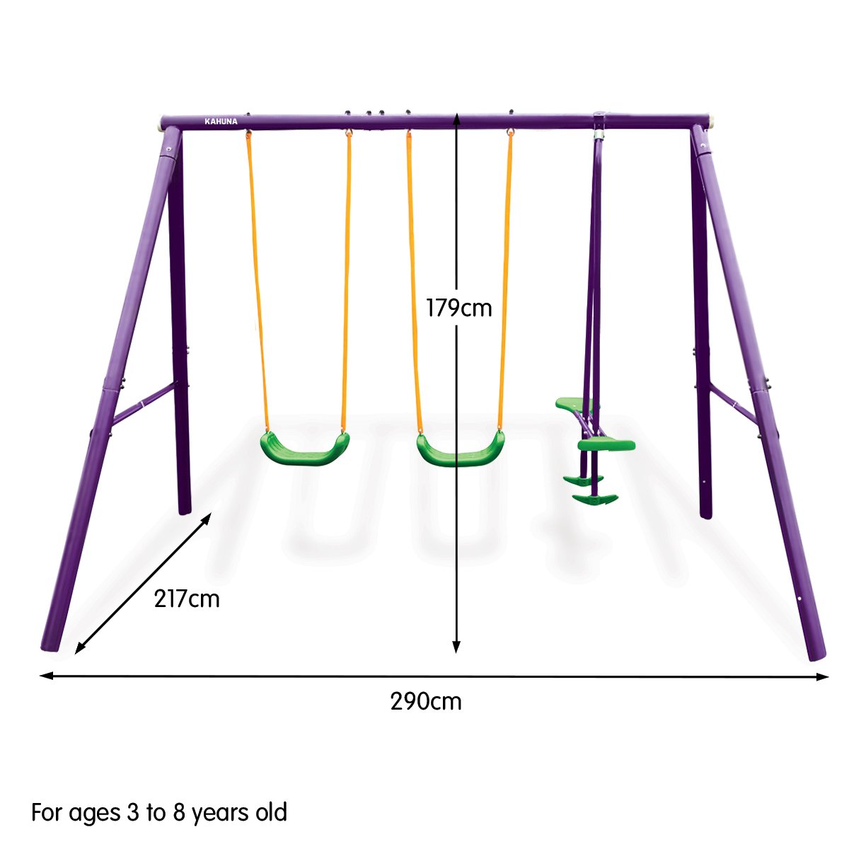 Kahuna Kids 4-Seater Swing Set Purple Green Kahuna