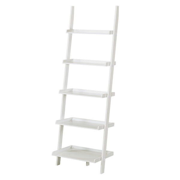 Sarantino Aster 5-Tier Ladder Shelf in White Awezingly