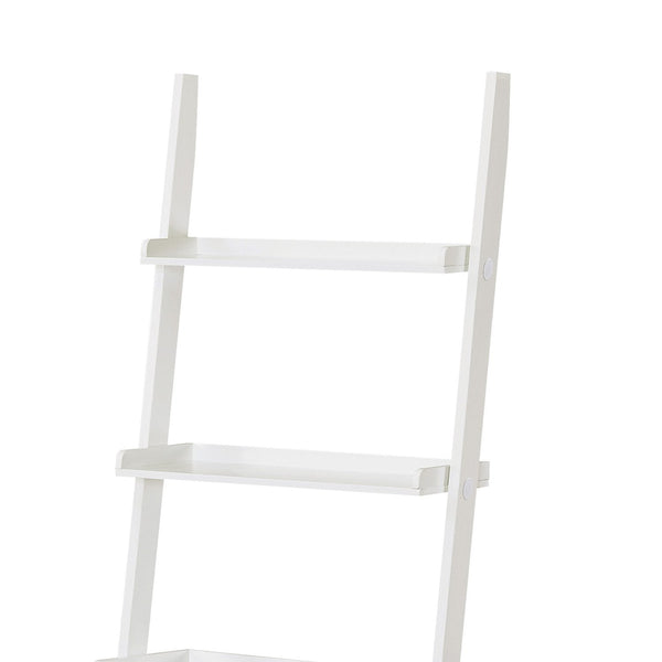 Sarantino Aster 5-Tier Ladder Shelf in White Awezingly