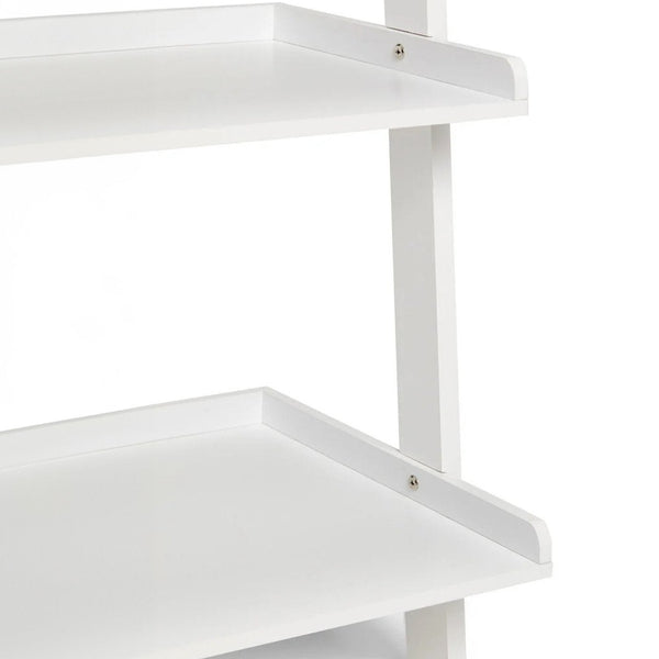 Sarantino Aster 5-Tier Ladder Shelf in White Awezingly