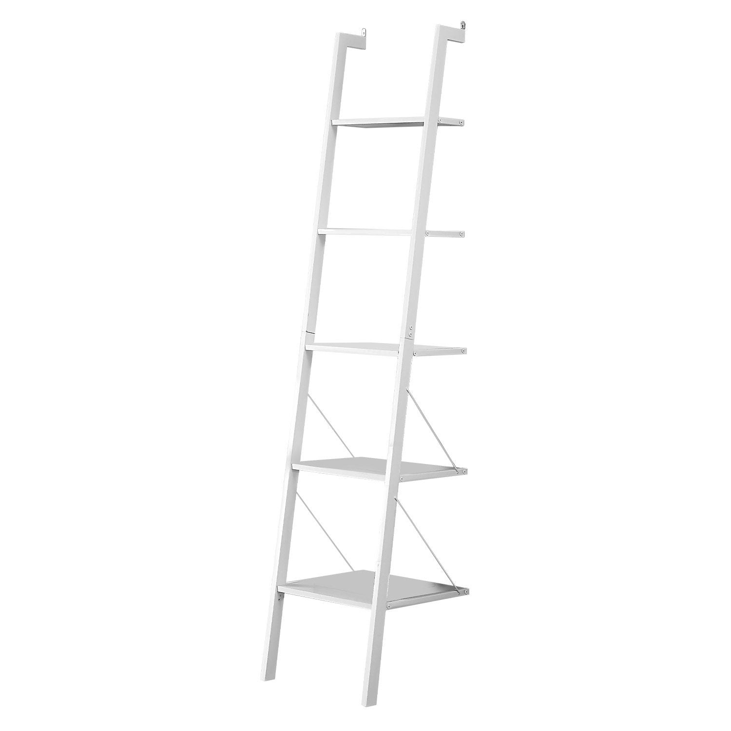 Sarantino Amelia 5-Tier Ladder Shelf in White Awezingly