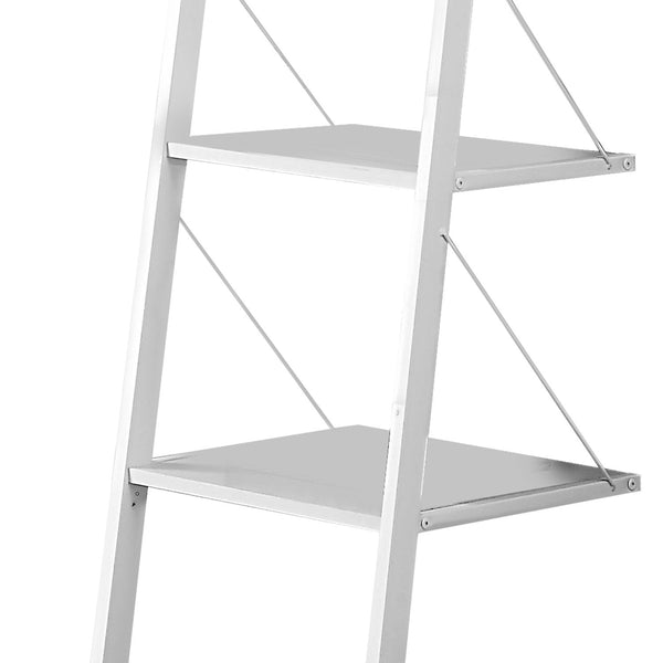 Sarantino Amelia 5-Tier Ladder Shelf in White Awezingly