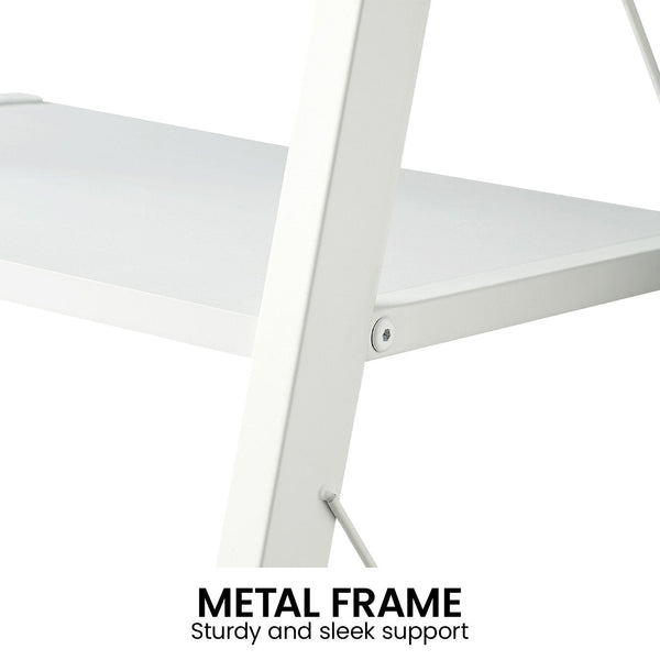 Sarantino Amelia 5-Tier Ladder Shelf in White Awezingly