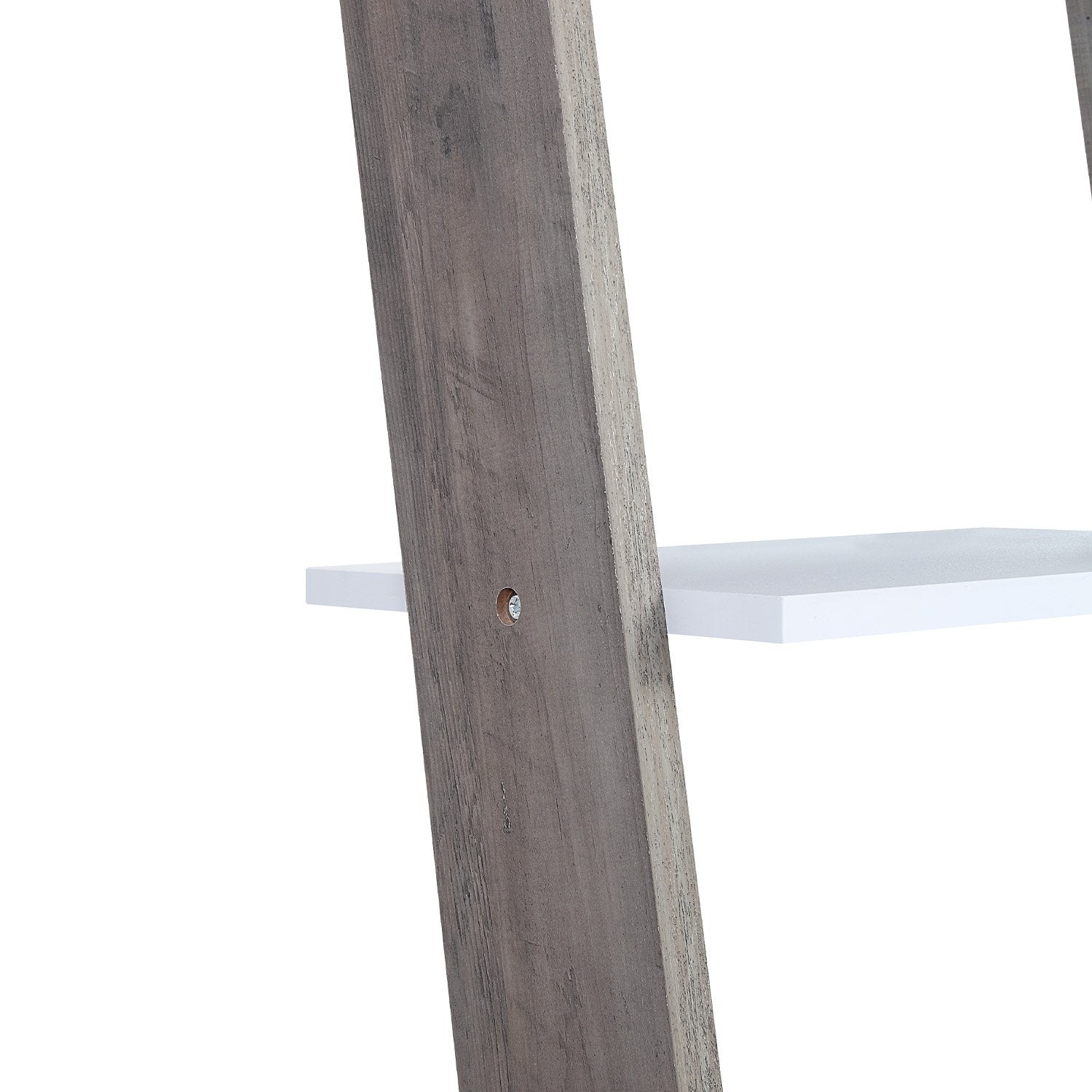 Sarantino Mira 5-tier Ladder Shelf In White And Grey Oak Awezingly