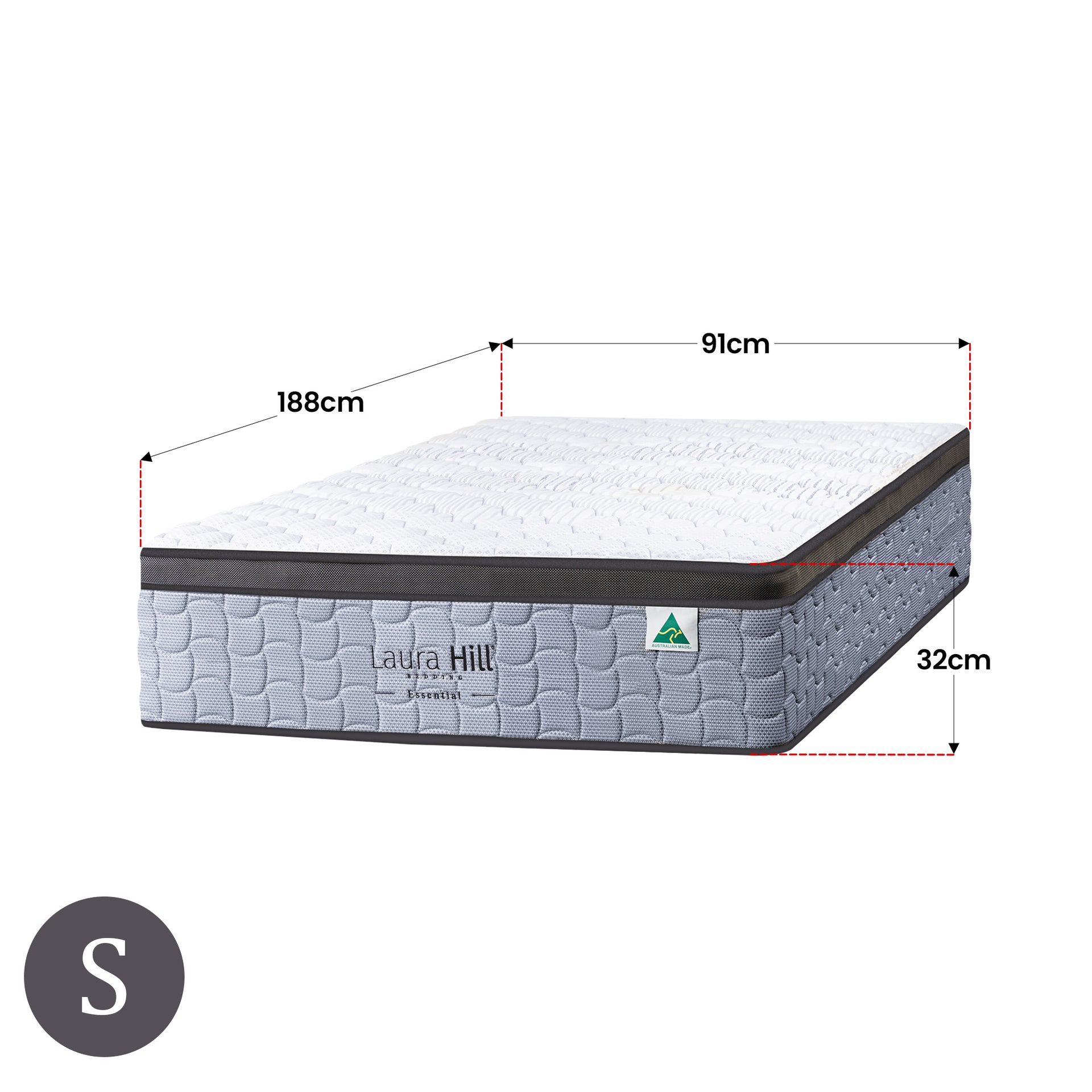 Laura Hill Essential Australian Made Single Premium Mattress Does Not Apply