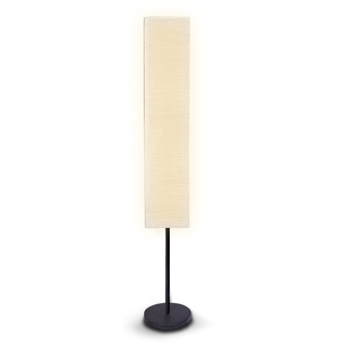 Sarantino Metal Floor Lamp with White Paper Wrinkle Shade Light Stand Sarantino