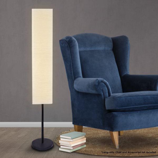 Sarantino Metal Floor Lamp with White Paper Wrinkle Shade Light Stand Sarantino