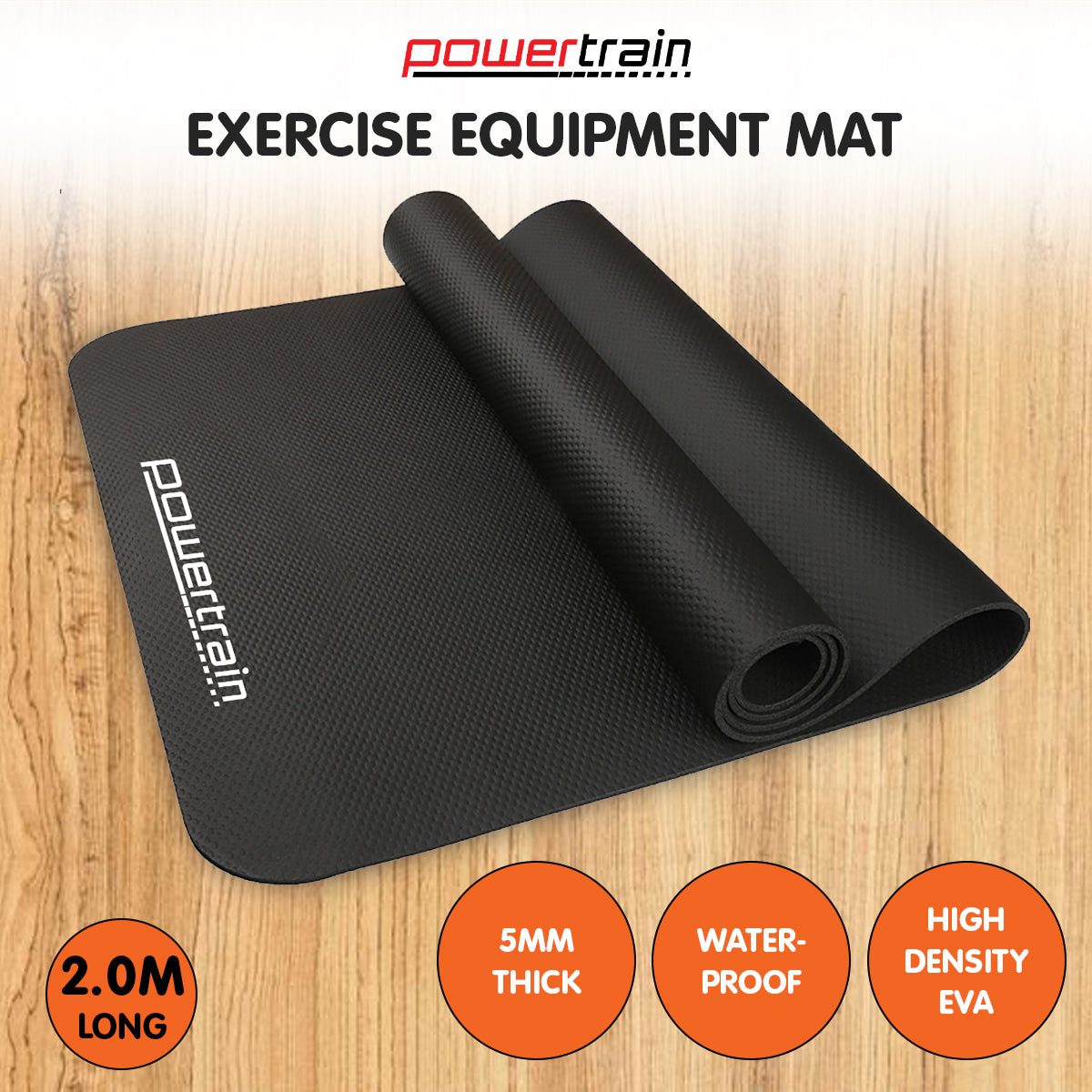 Powertrain 2m Exercise Equipment Mat Powertrain