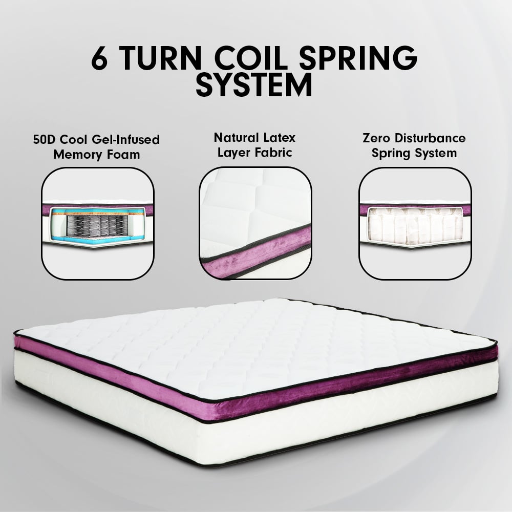 Laura Hill King Mattress Visco Cool Gel Infused Memory Foam Euro Top Pocket Spring 30cm Does Not Apply