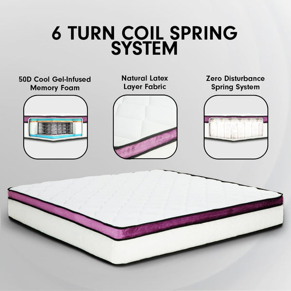 Laura Hill King Mattress Visco Cool Gel Infused Memory Foam Euro Top Pocket Spring 30cm Does Not Apply