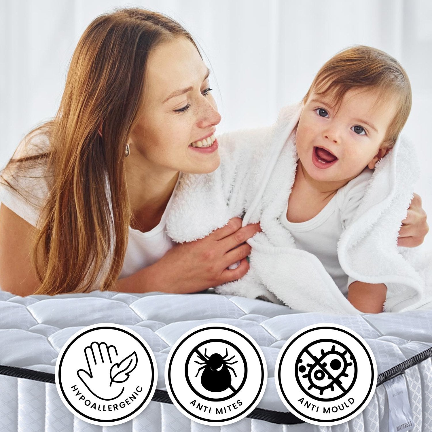 Laura Hill King Single Size Mattress Pocket Spring High Density Foam For Bed Does Not Apply