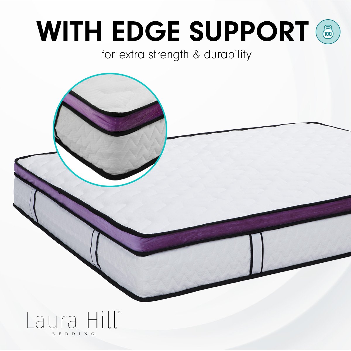 Laura Hill Mattress Queen Size Euro Top Pocket Spring Natural Latex Foam Bed Does Not Apply