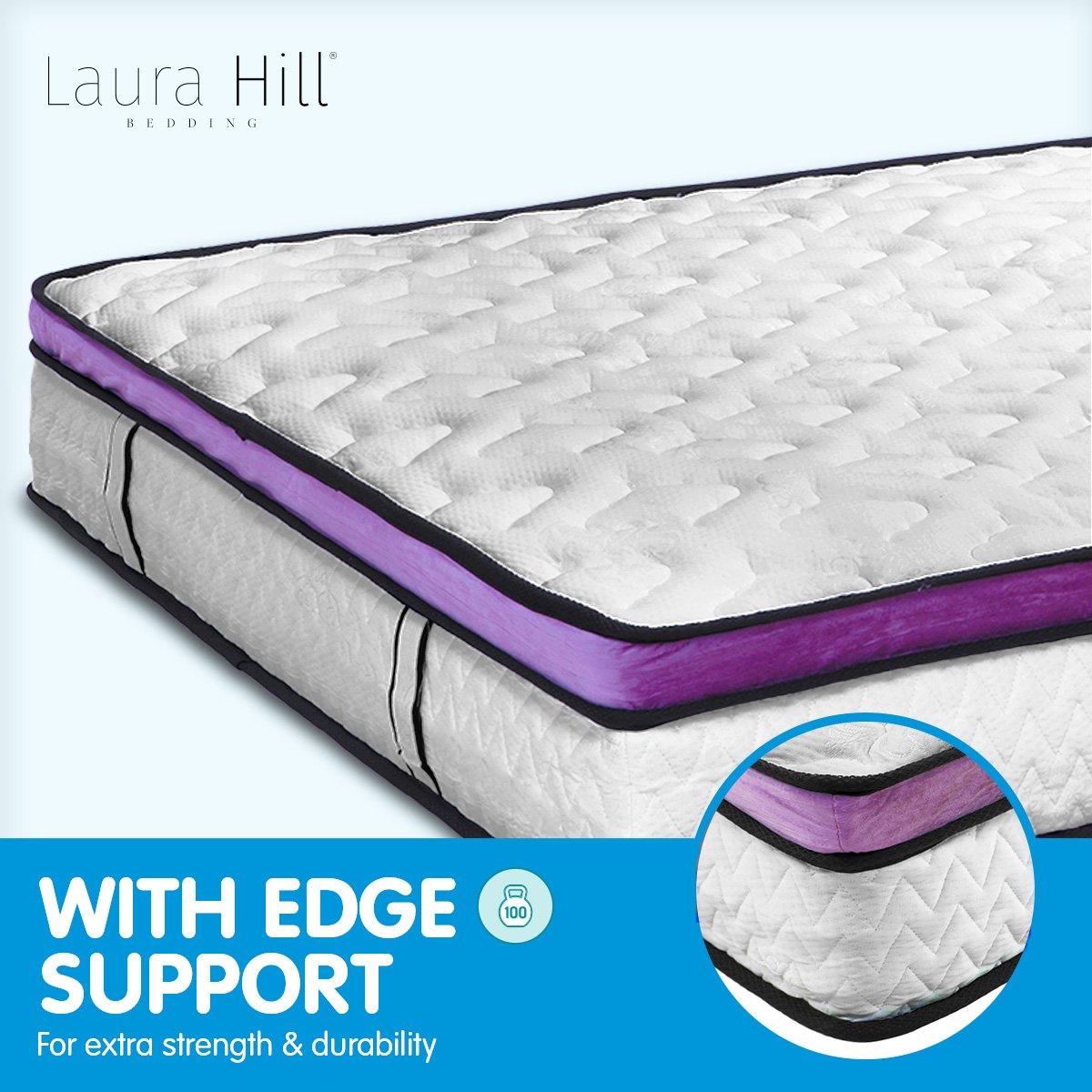 Laura Hill Mattress Queen Size Euro Top Pocket Spring Natural Latex Foam Bed Does Not Apply