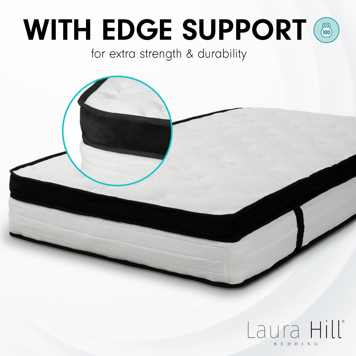 Laura Hill  Double Mattress Bed Size Euro Top 5 Zone Spring Foam 32cm Bedding Pocket Does Not Apply