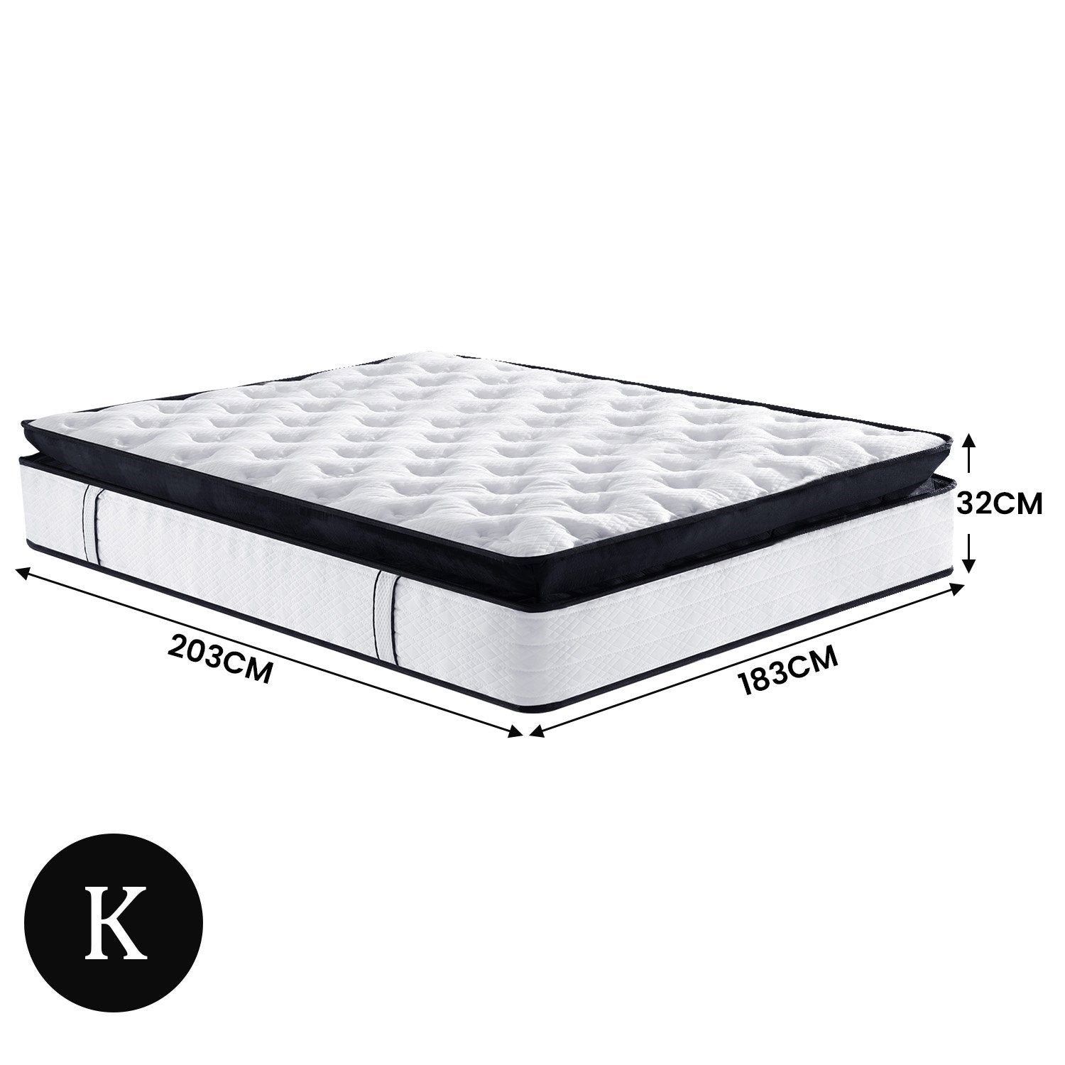 Laura Hill King Mattress Bed Size Euro Top 5 Zone Spring Foam 32cm Bedding Pocket Does Not Apply