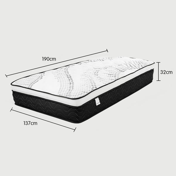 Laura Hill Double Mattress Bed Size Euro Top Topper 5 Zone Spring Foam 32cm Does Not Apply