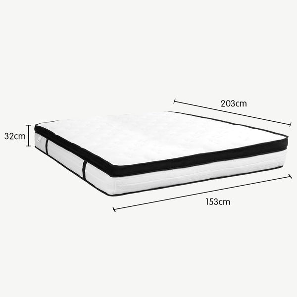 Laura Hill Queen Mattress Bed Size Euro Top 5 Zone Spring Foam 32cm Bedding Pocket Does Not Apply