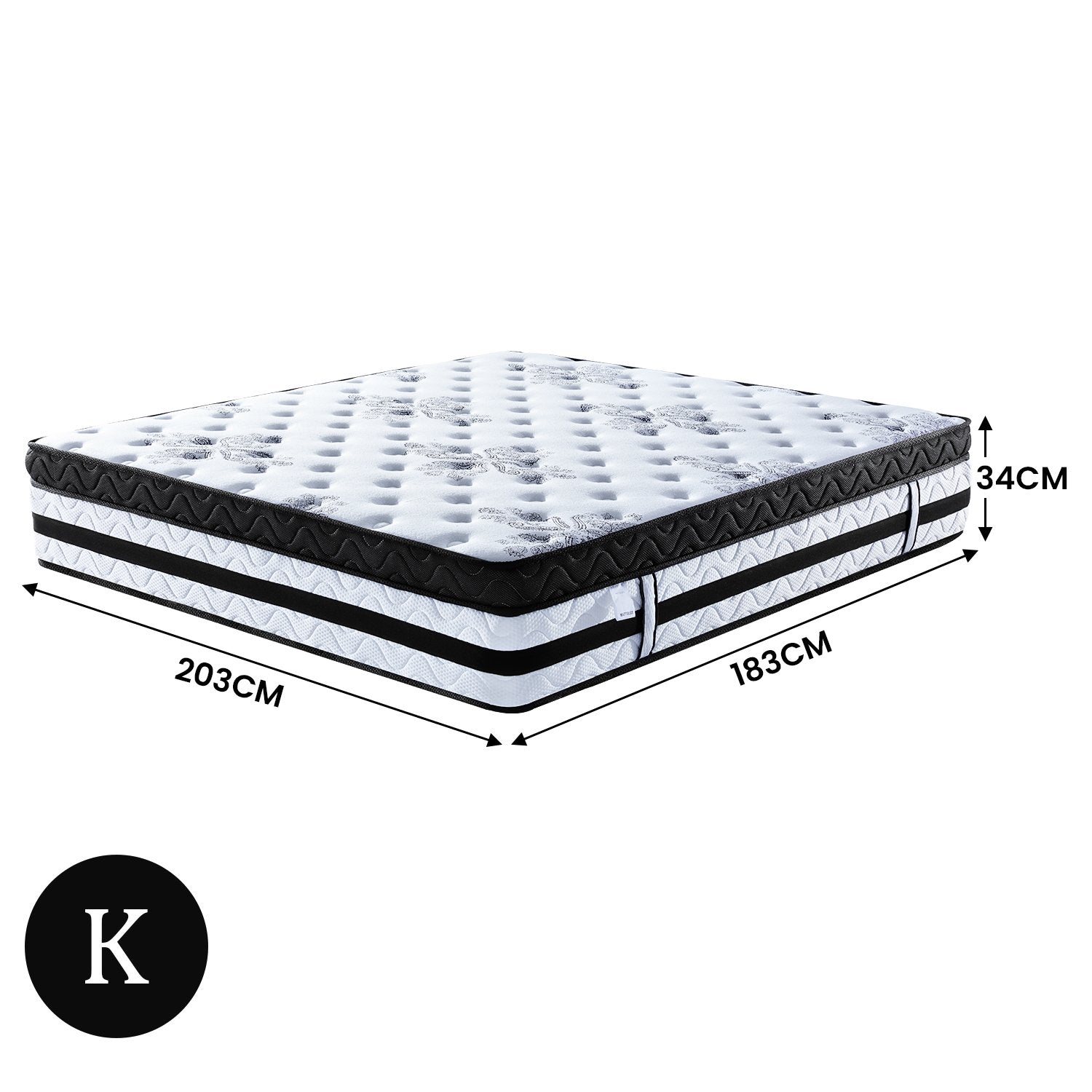 Laura Hill King Mattress Bed Size Euro Top 5 Zone Spring Foam 34cm Bedding Does Not Apply