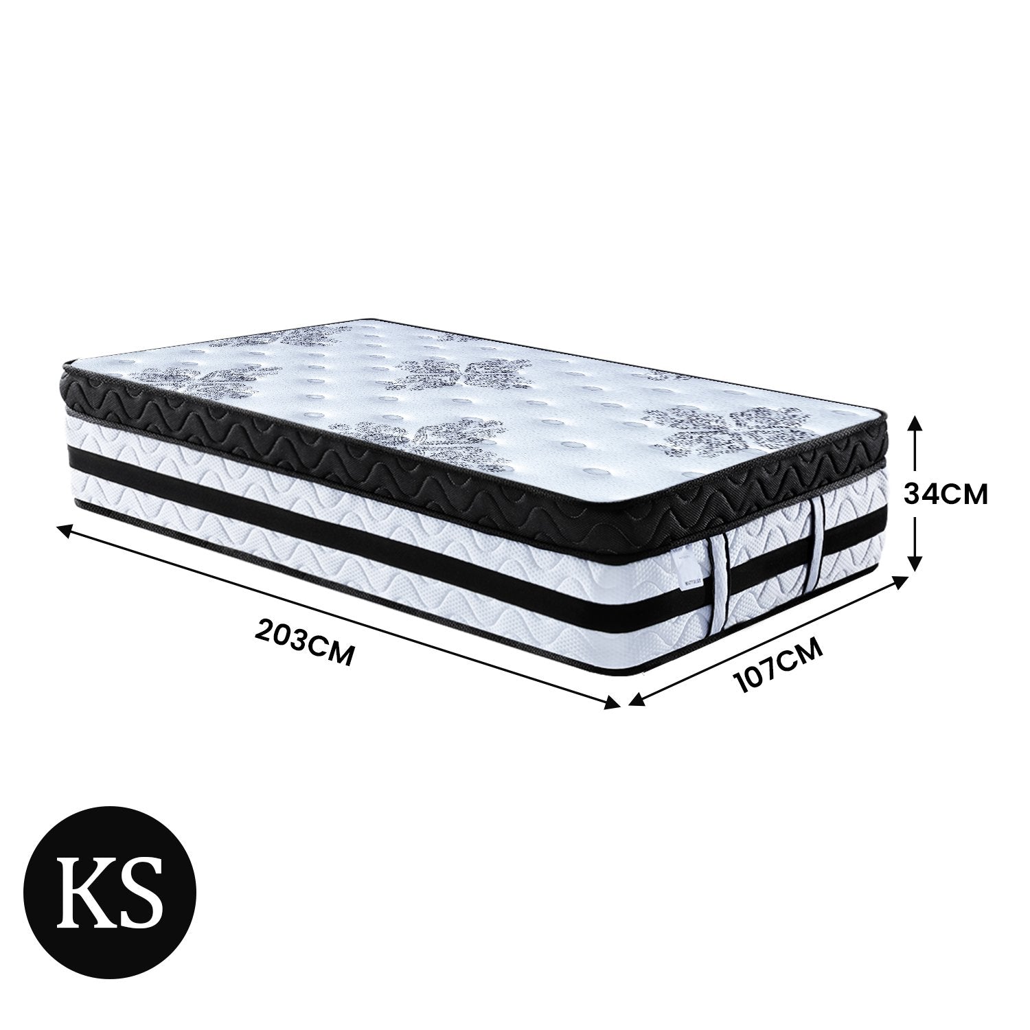 Laura Hill King Single Mattress Bed Size Euro Top 5 Zone Spring Foam 34cm Does Not Apply
