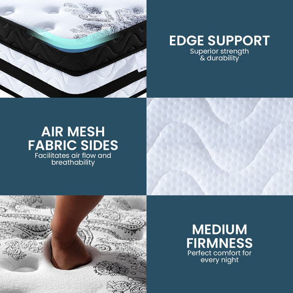 Laura Hill King Single Mattress Bed Size Euro Top 5 Zone Spring Foam 34cm Does Not Apply