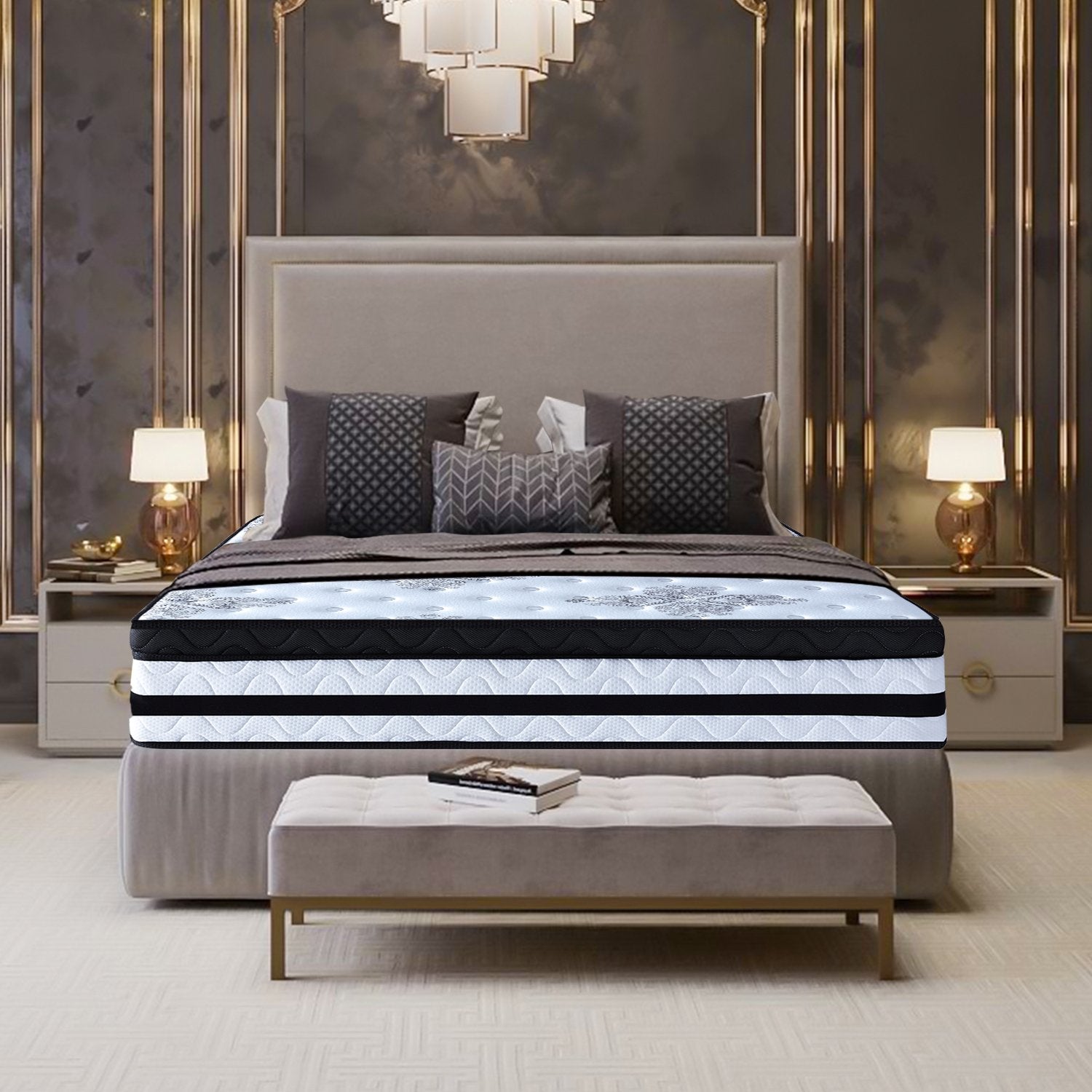 Laura Hill Queen Mattress Bed Size Euro Top 5 Zone Spring Foam 34cm Bedding Does Not Apply