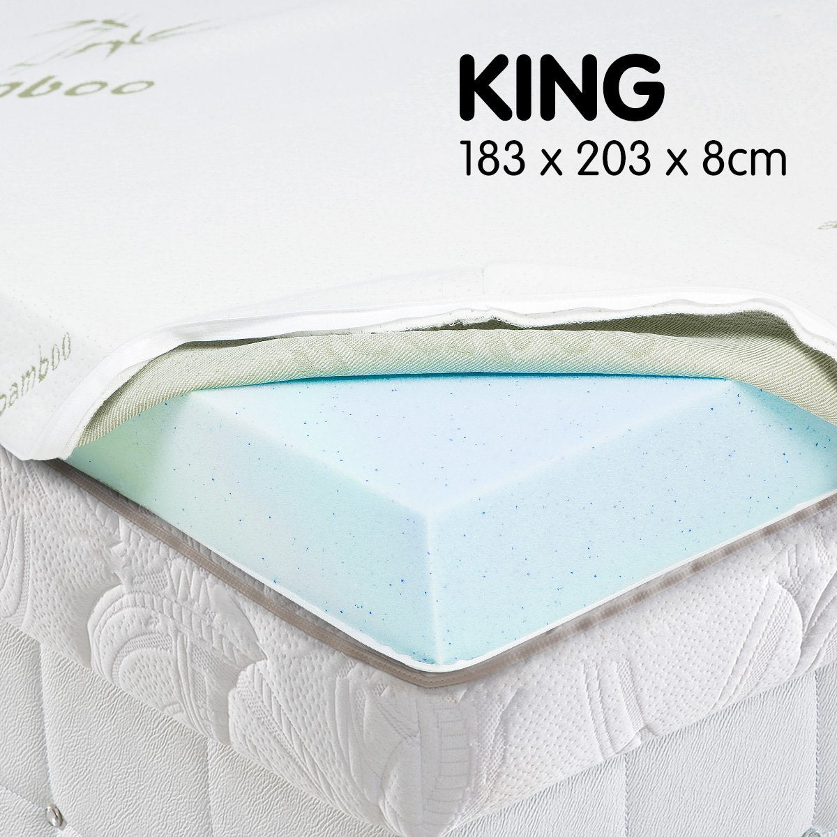 Laura Hill Cool Gel Memory Foam Mattress Topper - King Does Not Apply