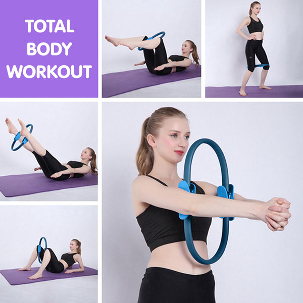 Powertrain Pilates Ring Band Yoga Home Workout Exercise Band Blue Powertrain
