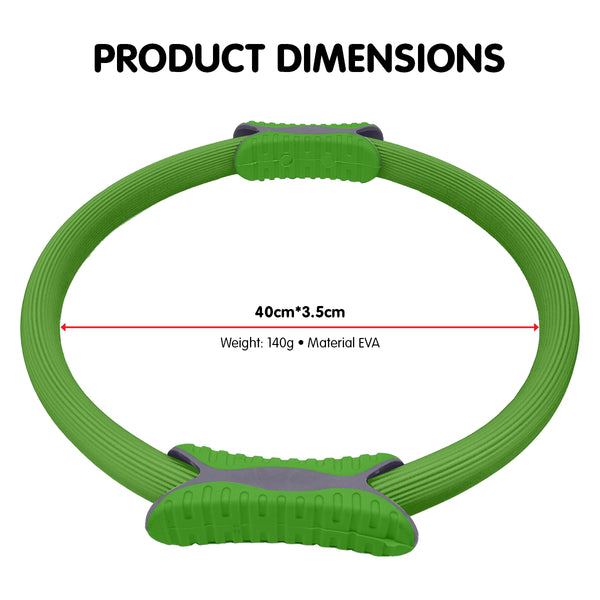 Powertrain Pilates Ring Band Yoga Home Workout Exercise Band Green Powertrain