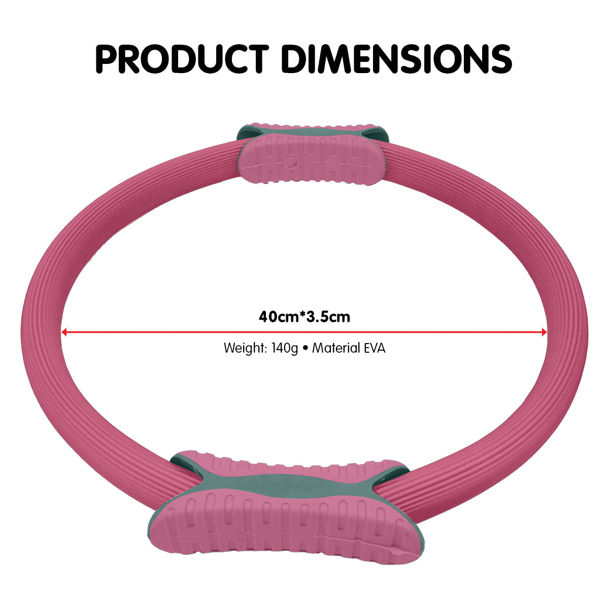 Powertrain Pilates Ring Band Yoga Home Workout Exercise Band Pink Powertrain