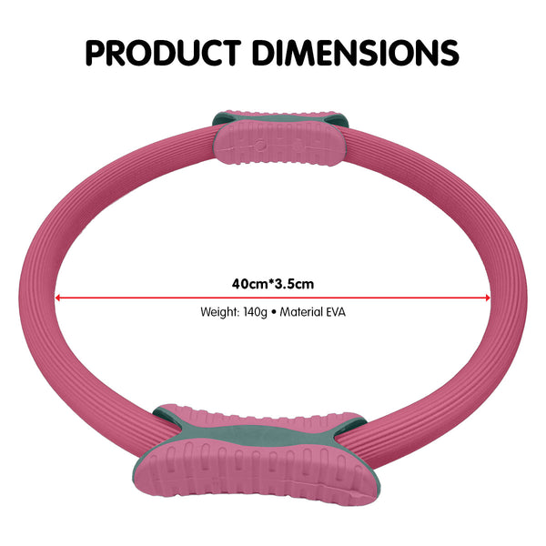 Powertrain Pilates Ring Band Yoga Home Workout Exercise Band Pink Powertrain