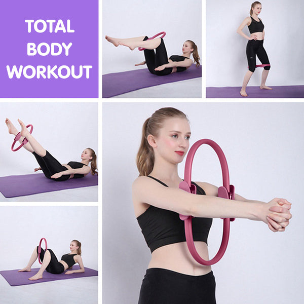 Powertrain Pilates Ring Band Yoga Home Workout Exercise Band Pink Powertrain