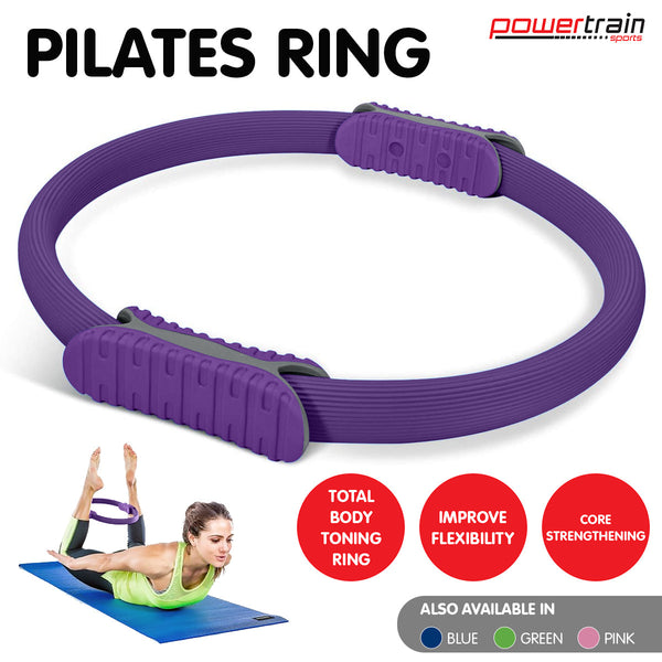Powertrain Pilates Ring Band Yoga Home Workout Exercise Band Purple Powertrain