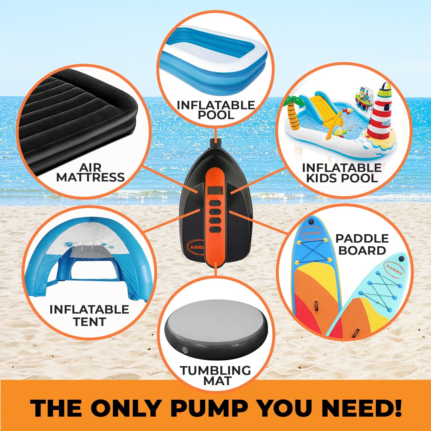 Kahuna Portable Electric Air Pump 12V for Inflatable Paddle Boards Kahuna