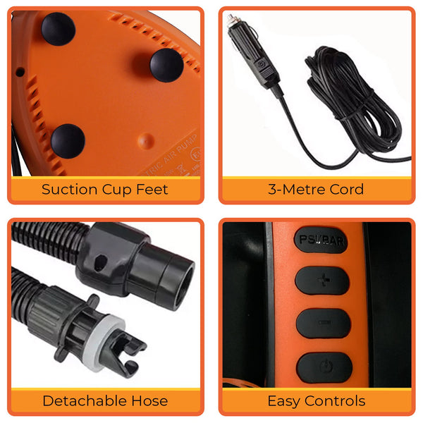 Kahuna Portable Electric Air Pump 12V for Inflatable Paddle Boards Kahuna