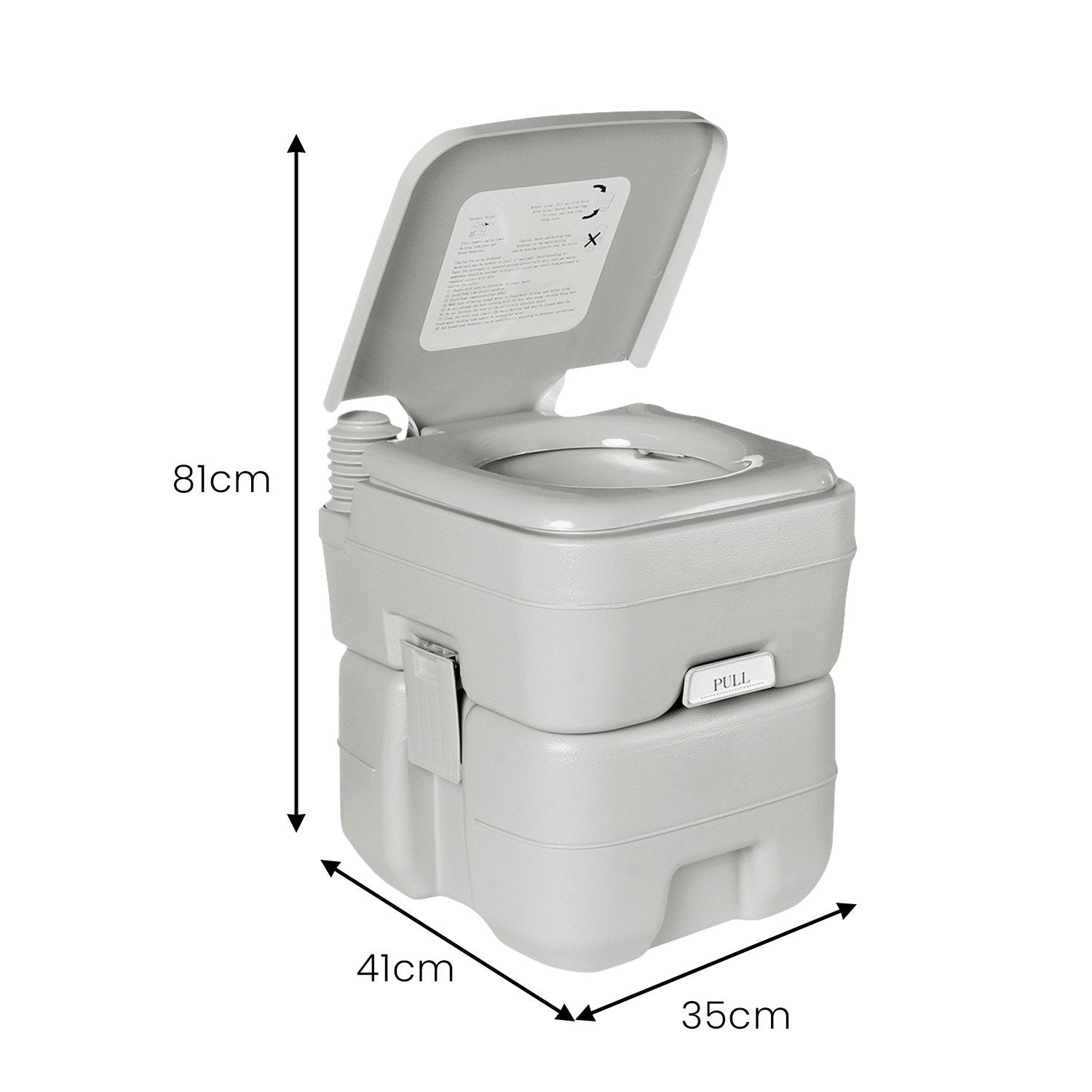 Wallaroo 20l Camping Portable Toilet Press Flush Pump Wallaroo