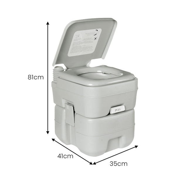 Wallaroo 20l Camping Portable Toilet Press Flush Pump Wallaroo