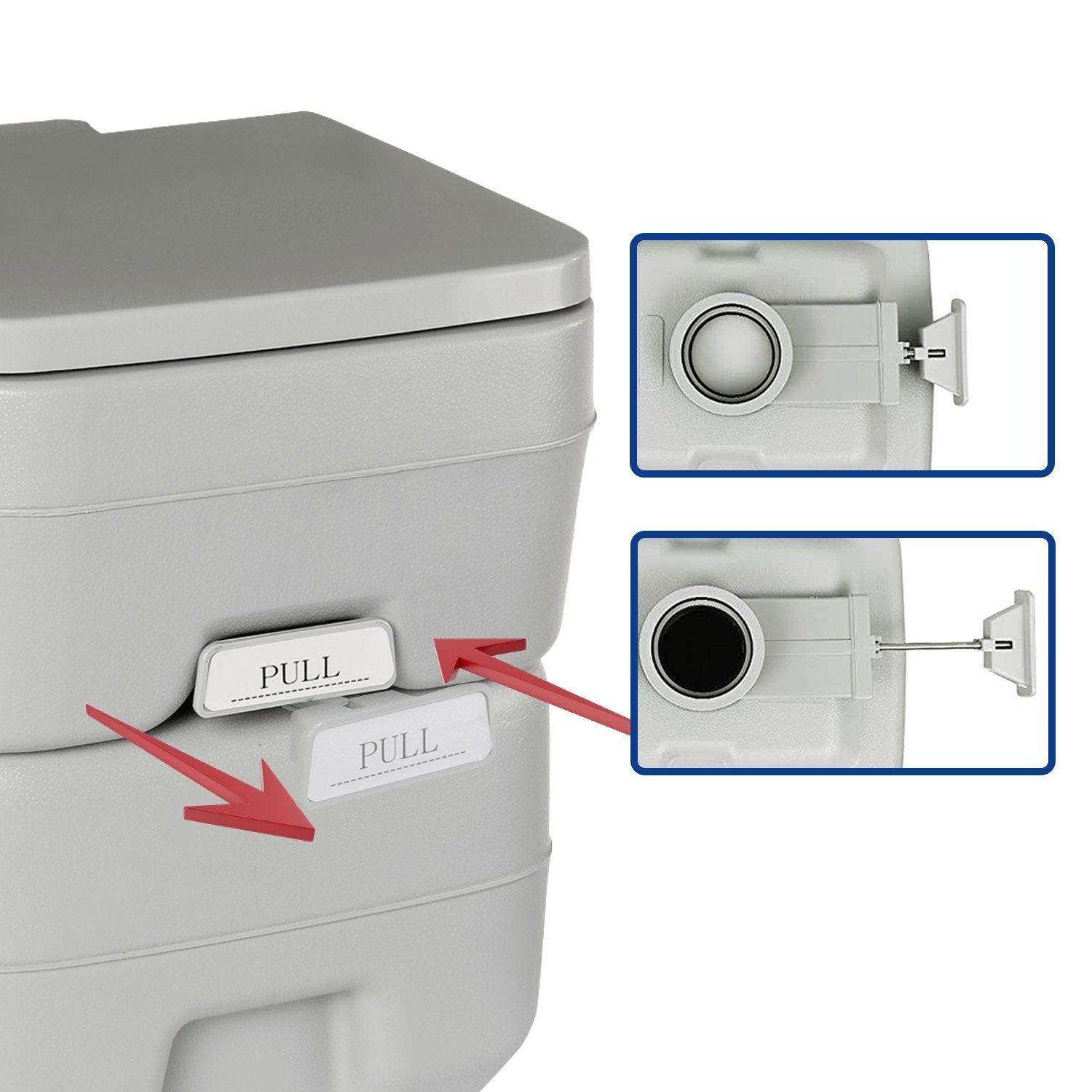 Wallaroo 20l Camping Portable Toilet Press Flush Pump Wallaroo