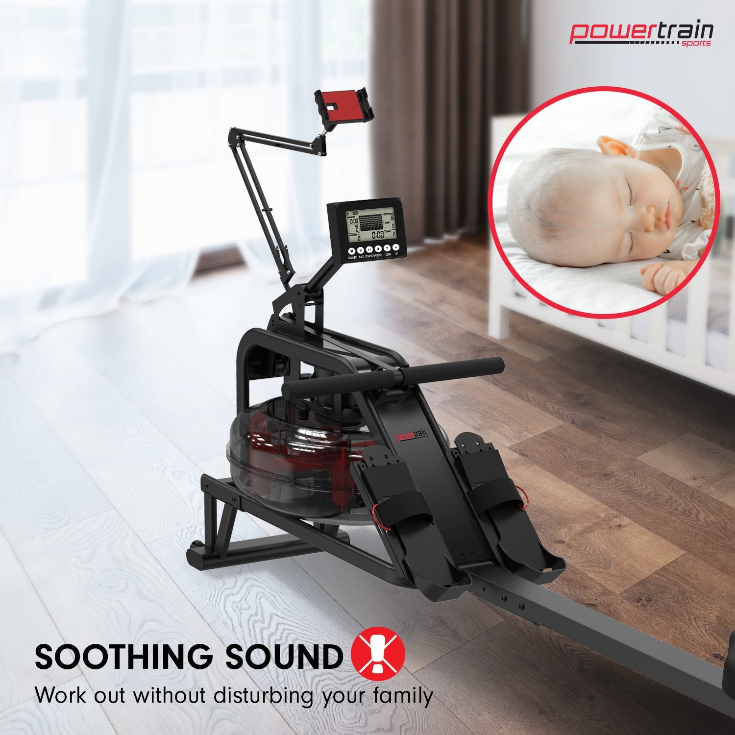 Powertrain 13L Water Resistance Rowing Machine Rower Powertrain