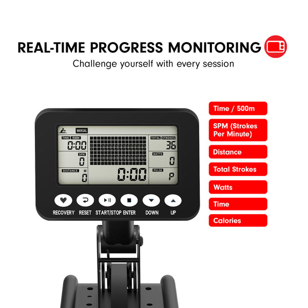 Powertrain 13L Water Resistance Rowing Machine Rower Powertrain