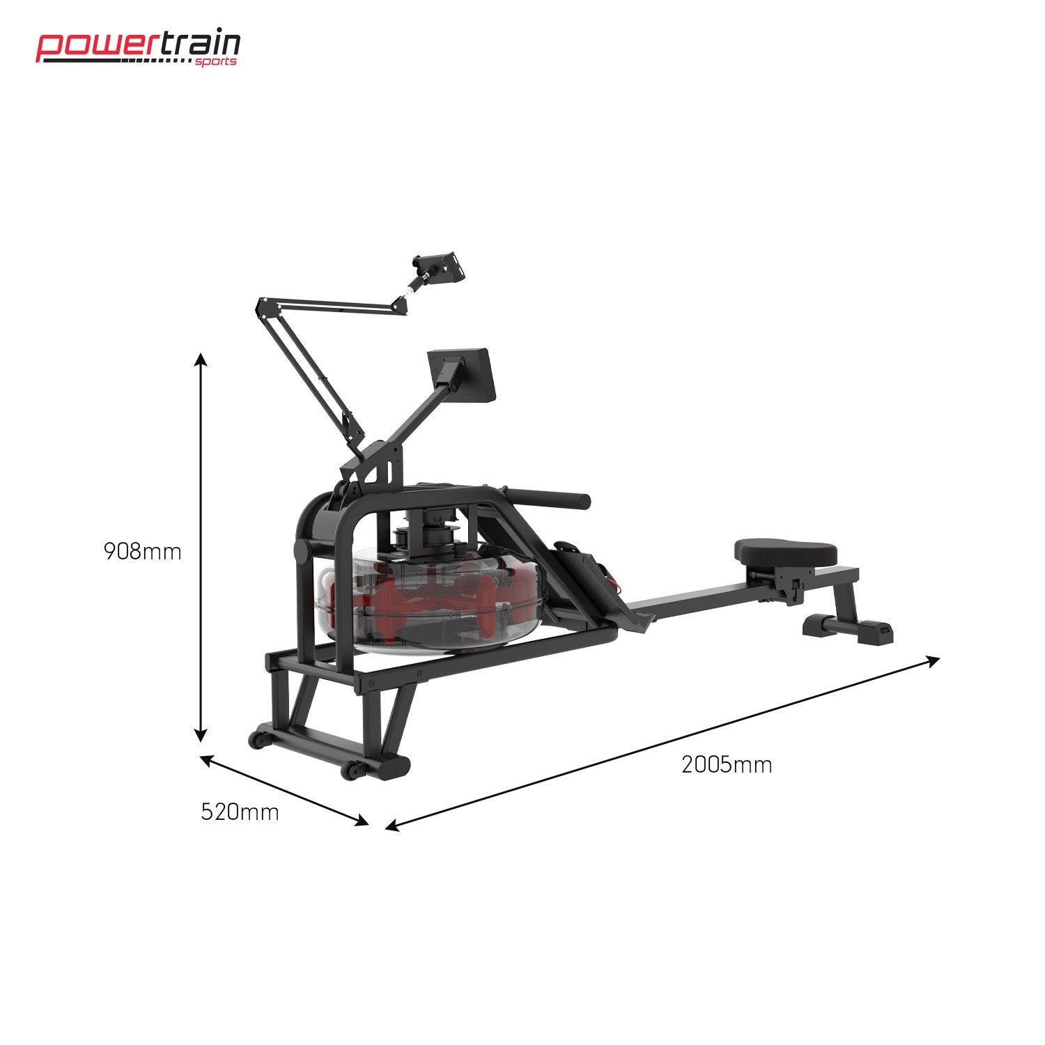 Powertrain 13L Water Resistance Rowing Machine Rower Powertrain