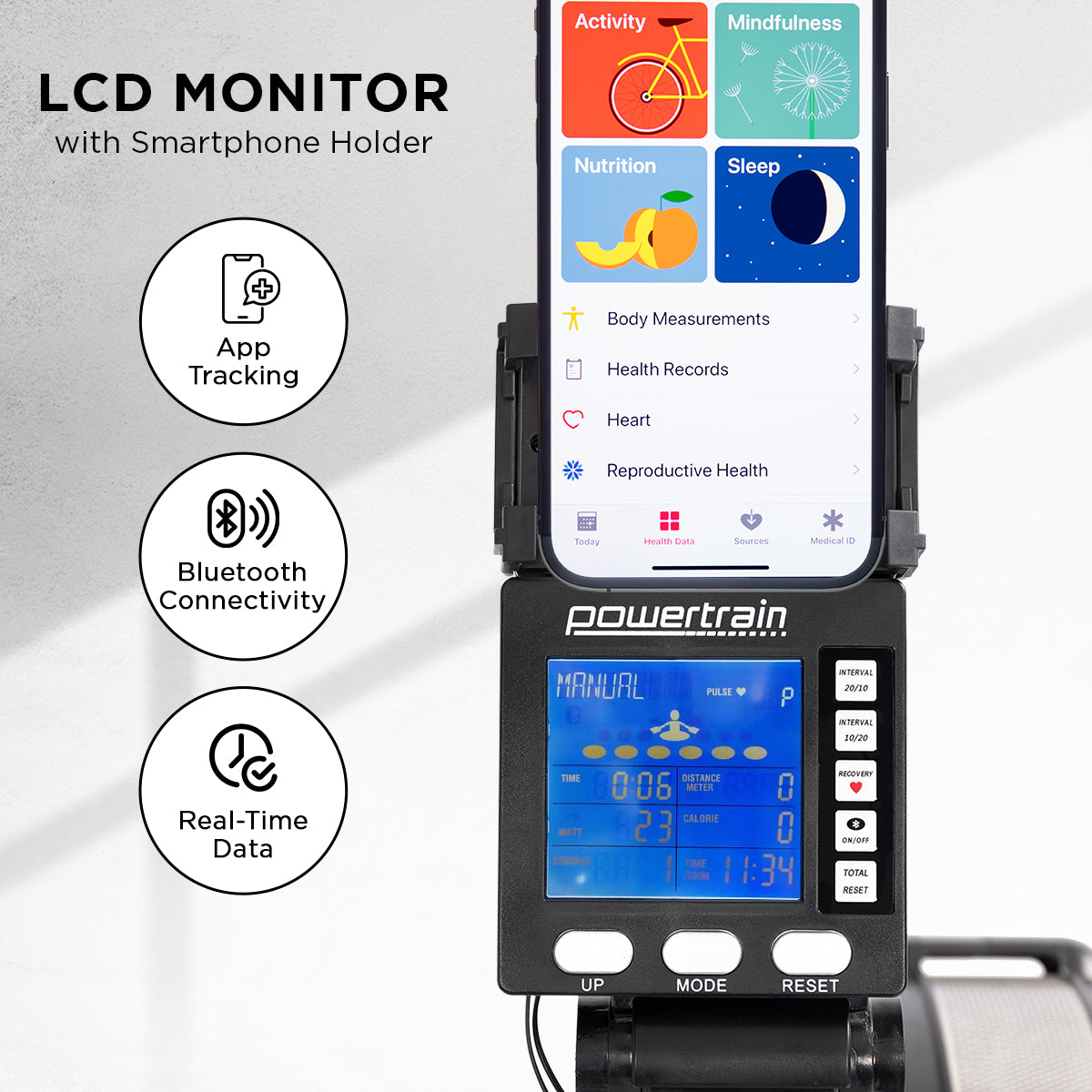 Powertrain Air Rowing Machine Resistance Rower for Home Gym Cardio Powertrain