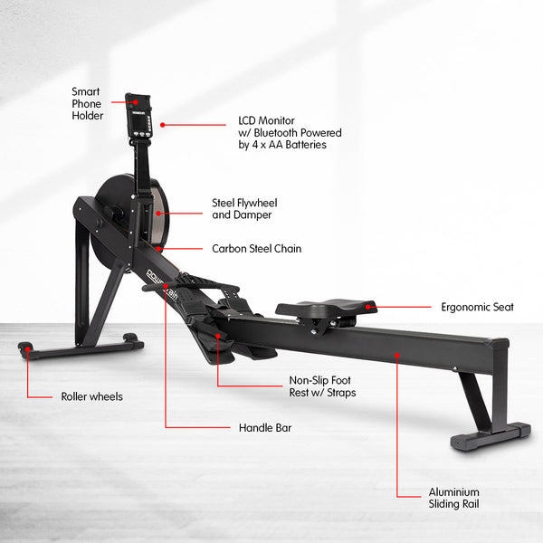 Powertrain Air Rowing Machine Resistance Rower for Home Gym Cardio Powertrain